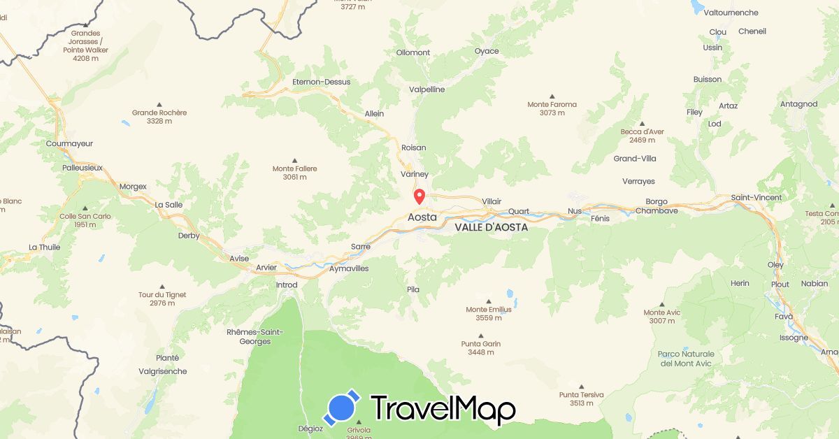 TravelMap itinerary: hiking in Albania (Europe)